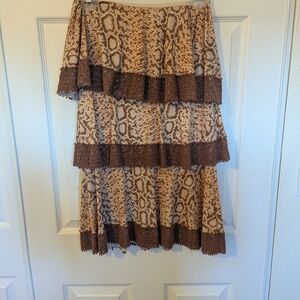 Judith March Asymmetrical Snake Print Skirt
